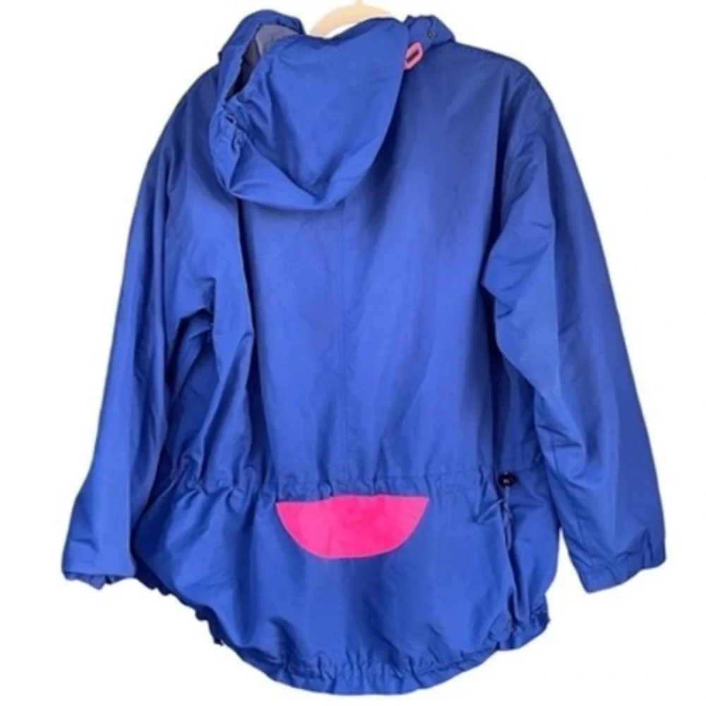 Vintage Obermeyer Thinsulate Ski Pullover Anorak Jacket Blue Pink 80s 90s Unisex